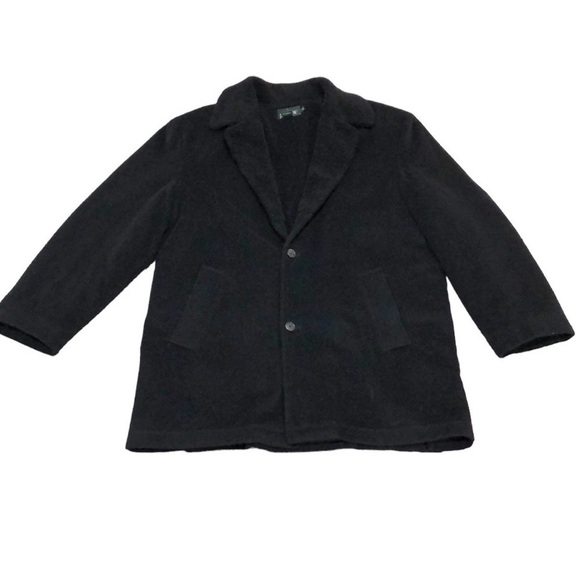 J Crew Sherpa Lined Peacoat Pea Coat Size XL Tall XLT Black Winter Jacket